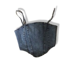 Blue Denim Bustier Top